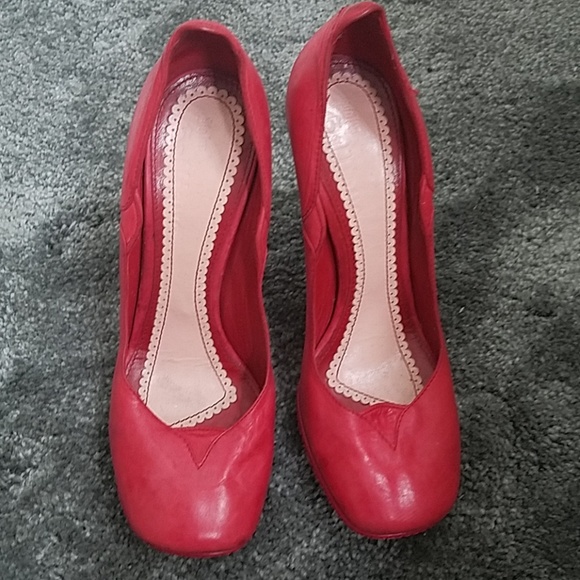 John Galliano red pumps with brown heel - Picture 3 of 9